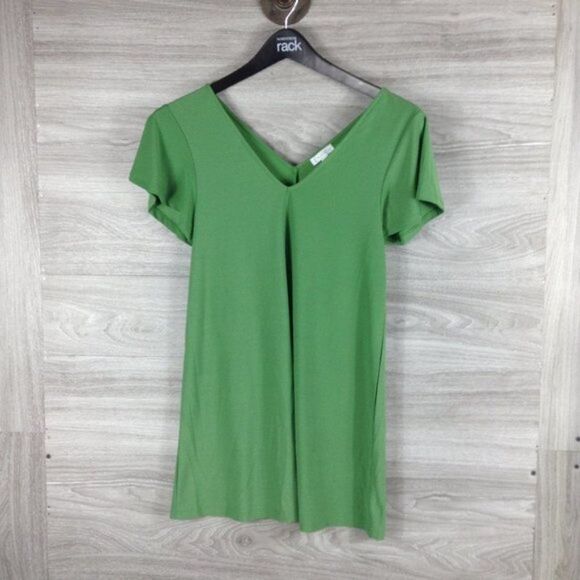 Leith Green V Neck Short Sleeve Midi Dress size S - Picture 1 of 5